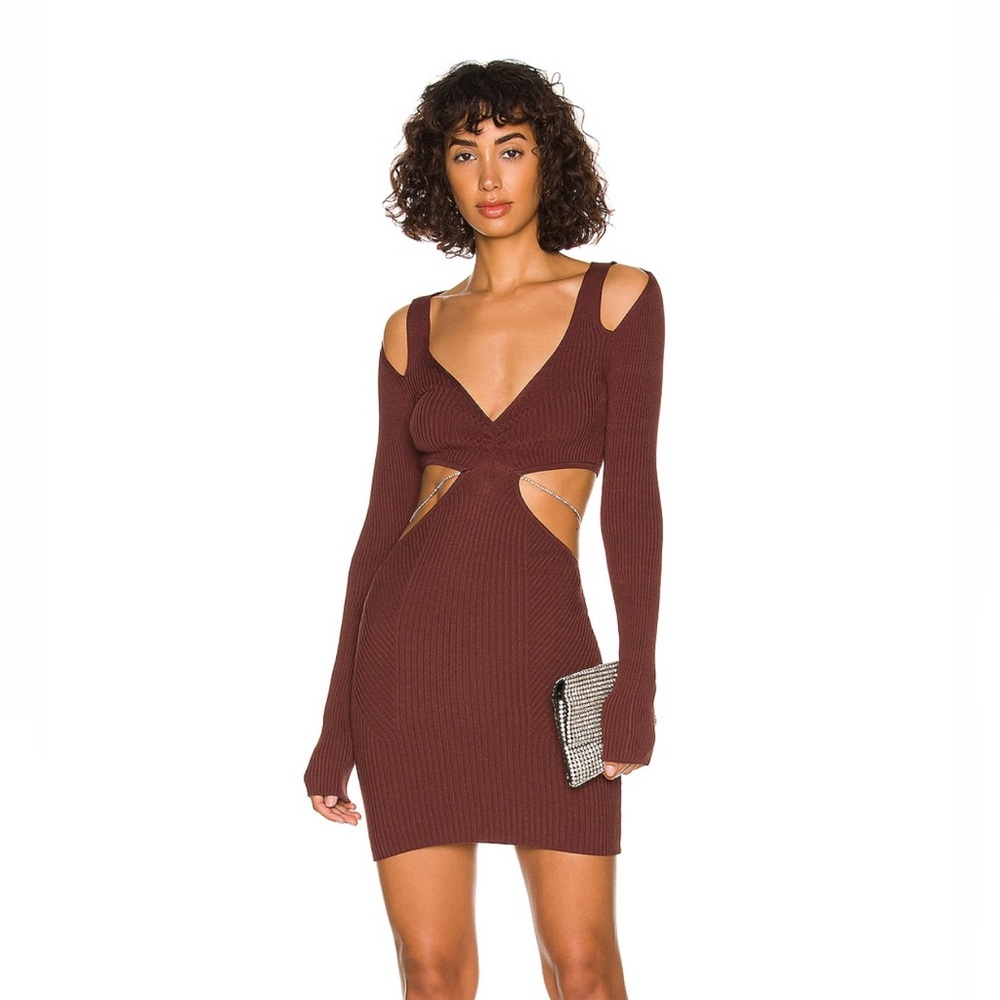 h:ours caedan knit dress with chain NWT size xs
